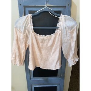 NWOT Lush Pink off crop top, size L